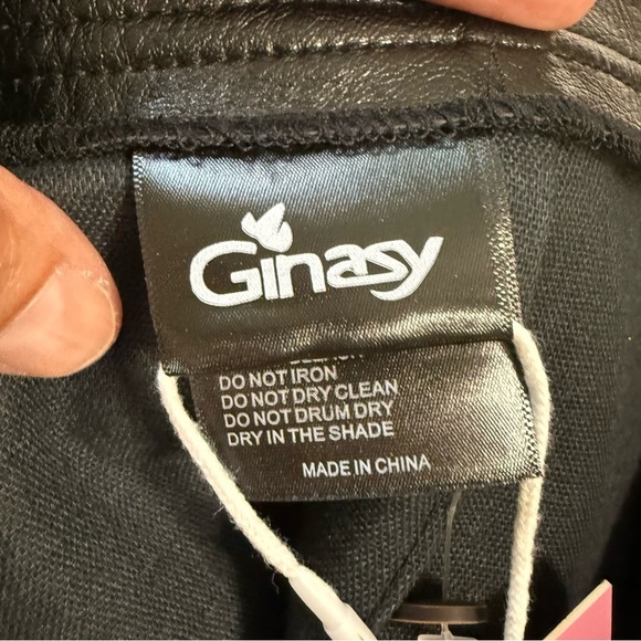 NWT Ginasy faux leather mini skirt wrap , high waisted, A line - Picture 9 of 12